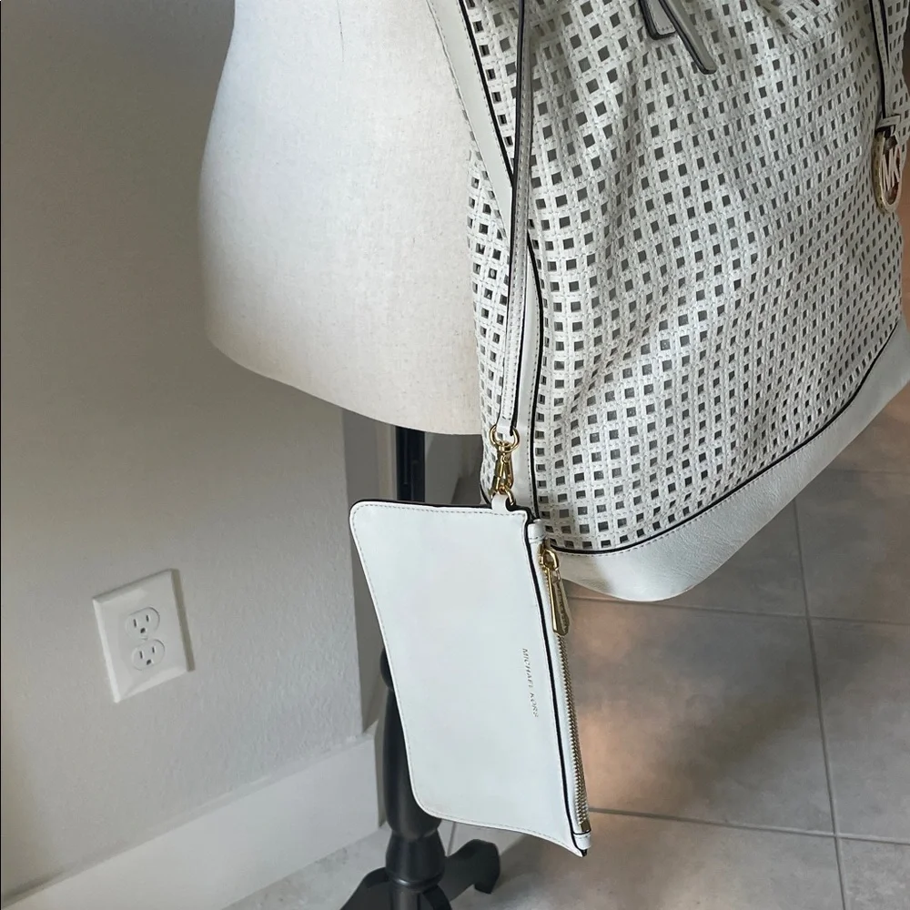 Michael Kors Perforated White Tote